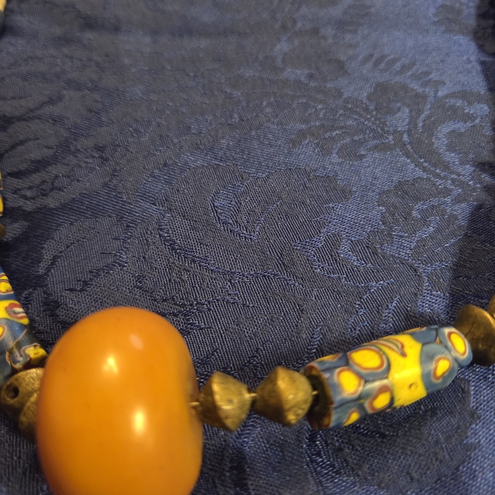 Vintage African Amber & Millifiori Necklace - Picture 6 of 6